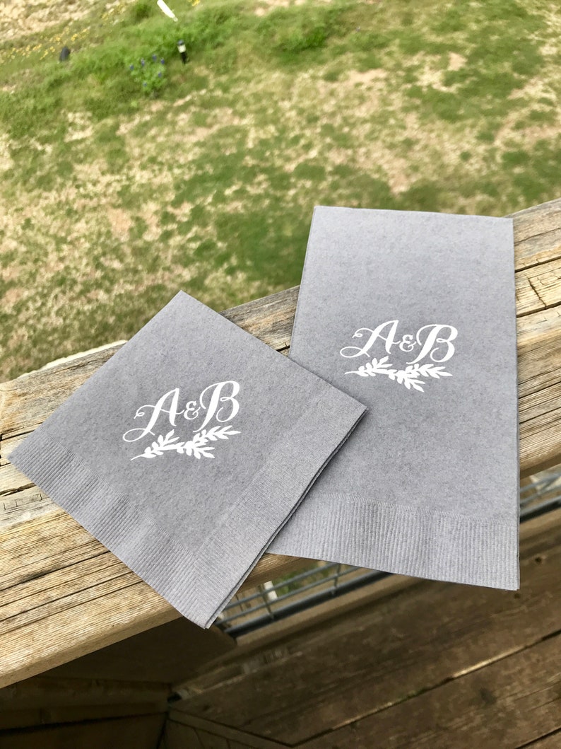 Personalized Napkins Monogrammed Custom Paper Guest Towel Etsy
