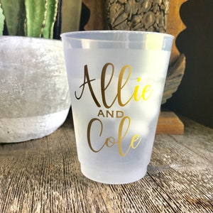 Personalized Frosted Christmas Cocktail Party Cups