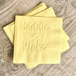 Embossed Napkins, Wedding, Bridal Shower, Personalized, Custom, Monogrammed, 3 ply, Paper, Cocktail Napkins, Beverage, Dinner, Guest Towels imagen 1