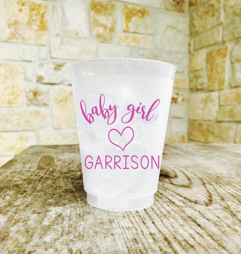 Personalized Baby Shower Cups Shatterproof Monogrammed Etsy