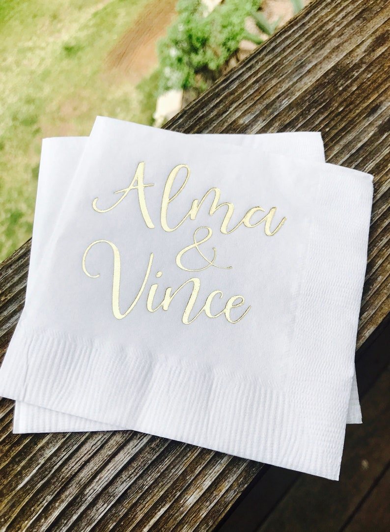 Personalized Napkins Monogrammed Wedding Custom Paper Etsy