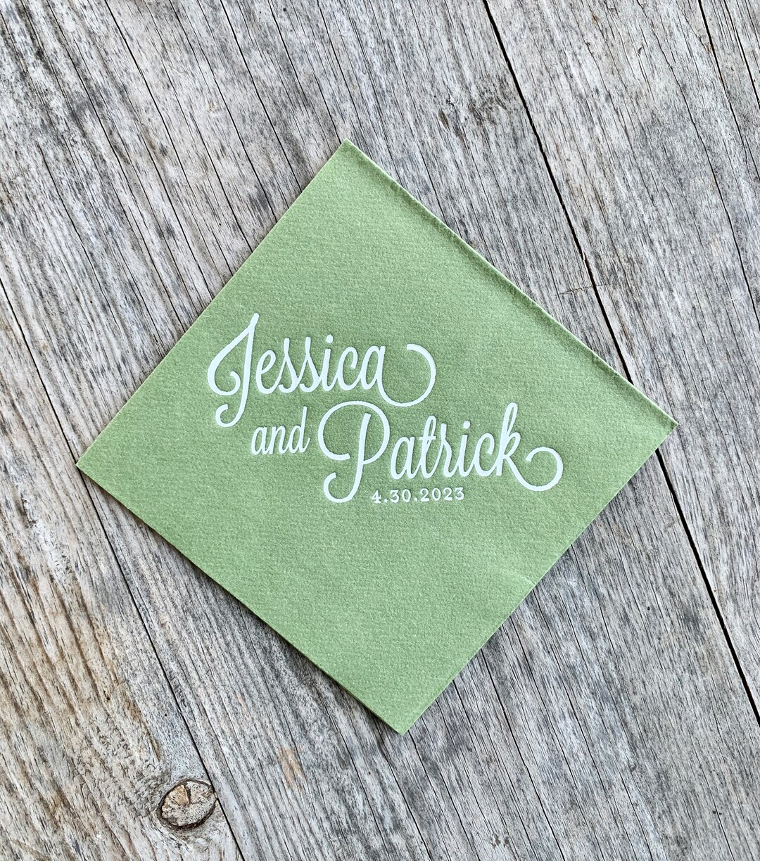 Personalized Linen Like Beverage Napkins, Wedding Napkins, Monogrammed