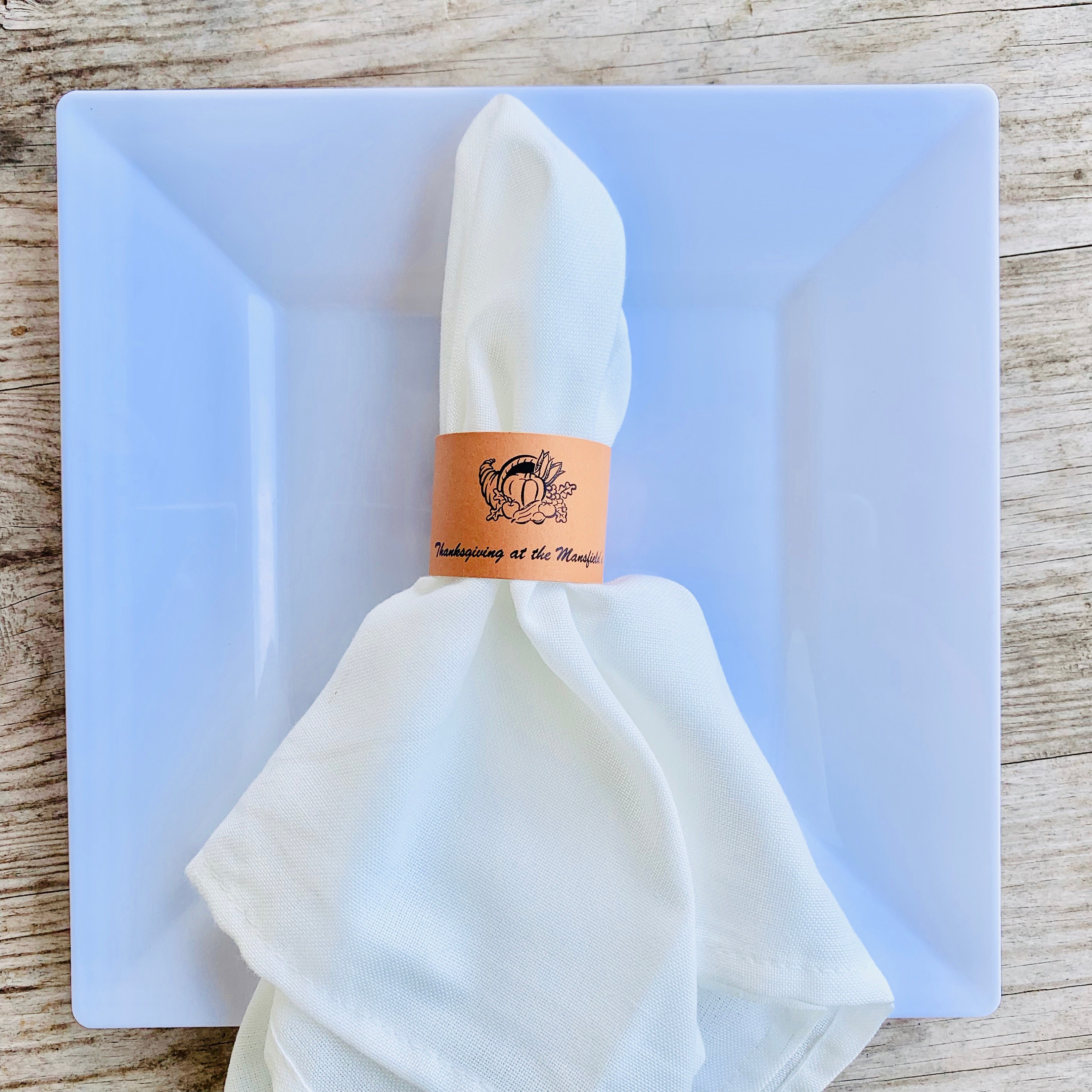 Personalized Napkin Rings Paper Napkin Wrap Napkin Tag Etsy