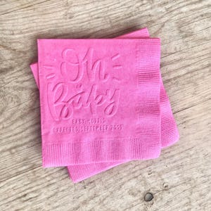 Embossed Napkins, Wedding, Bridal Shower, Personalized, Custom, Monogrammed, 3 ply, Paper, Cocktail Napkins, Beverage, Dinner, Guest Towels imagen 3