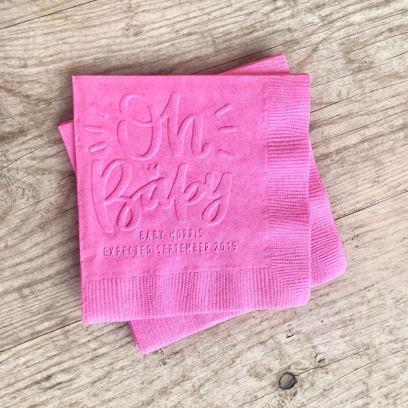 Embossed Napkins, Wedding, Bridal Shower, Personalized, Custom, Monogrammed, 3 ply, Paper, Cocktail Napkins, Beverage, Dinner, Guest Towels imagen 3