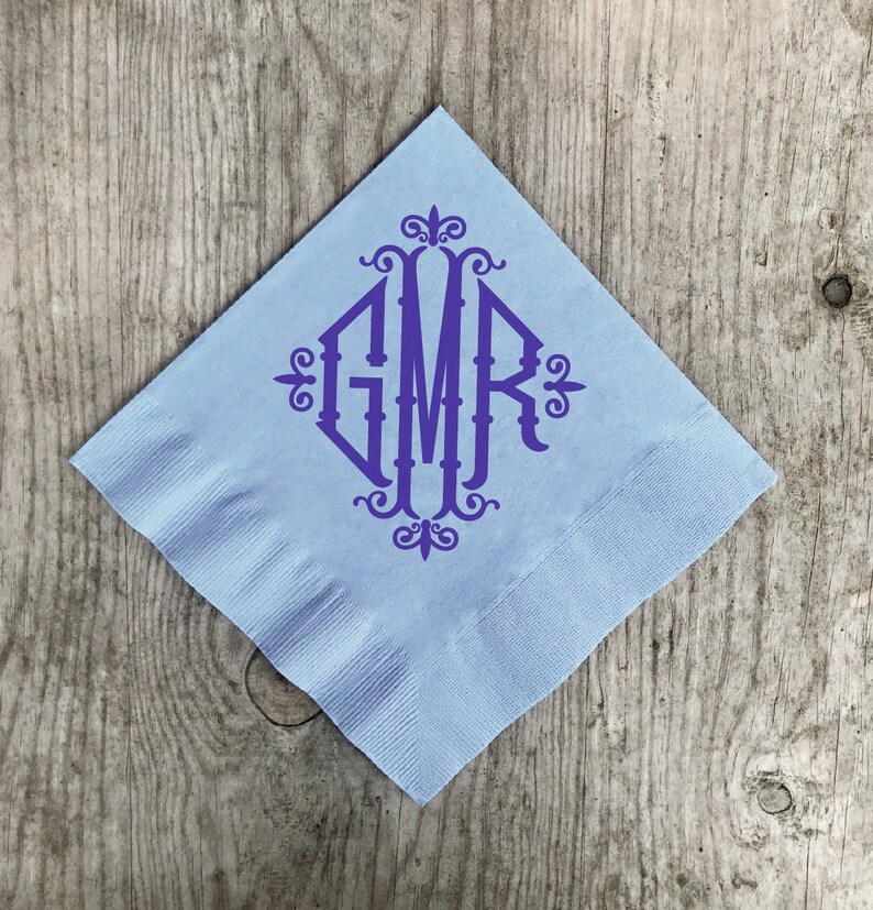 Monogrammed Napkins Custom Personalized 3 ply Paper Etsy