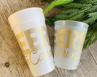 Personalized Cups, Shatterproof, Monogrammed, Custom, Frosted, Frost Flex, Cocktail Cups, Wine Cups, Party Cup, Wedding, Shower Cups, Cheers
