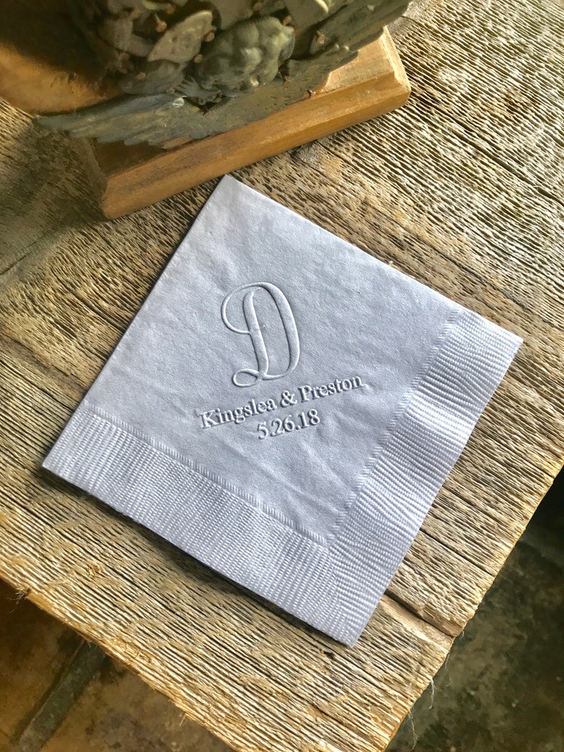 Embossed Napkins Monogrammed Napkins Personalized Napkins Etsy