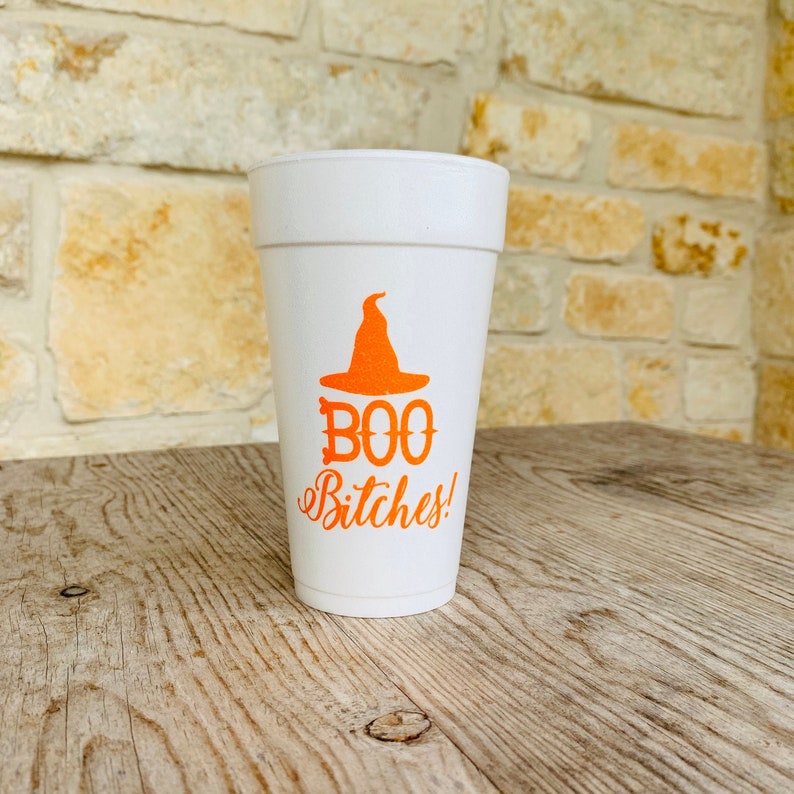 Personalized Halloween Cups Monogrammed Custom Foam Boo Etsy