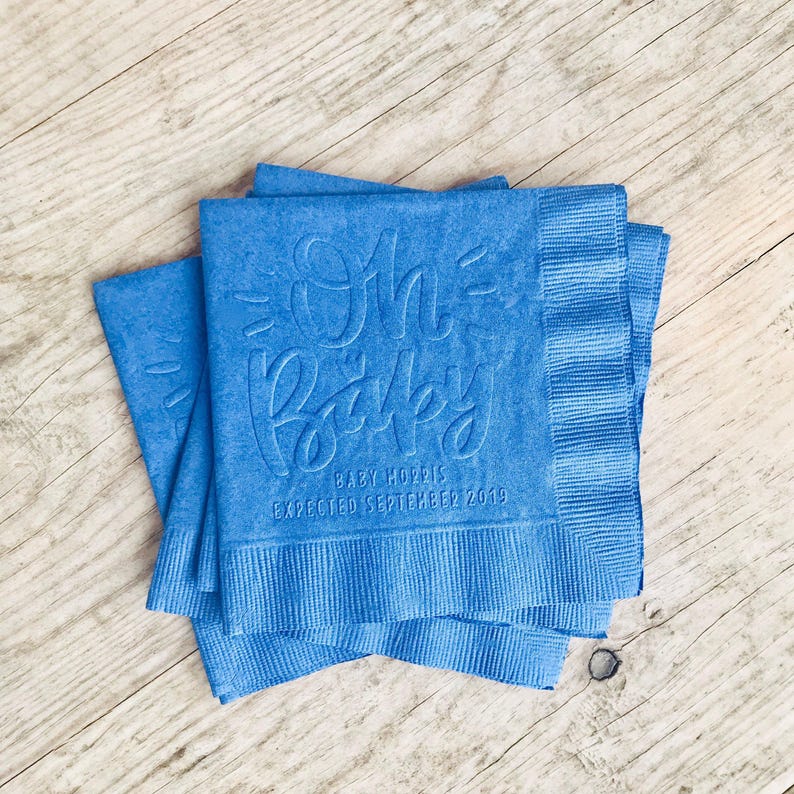 Embossed Napkins, Wedding, Bridal Shower, Personalized, Custom, Monogrammed, 3 ply, Paper, Cocktail Napkins, Beverage, Dinner, Guest Towels imagen 2