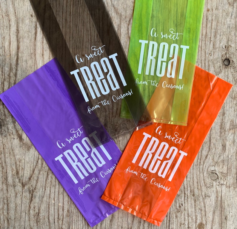 Personalized Treat Bags Plastic Wedding Birthday Etsy