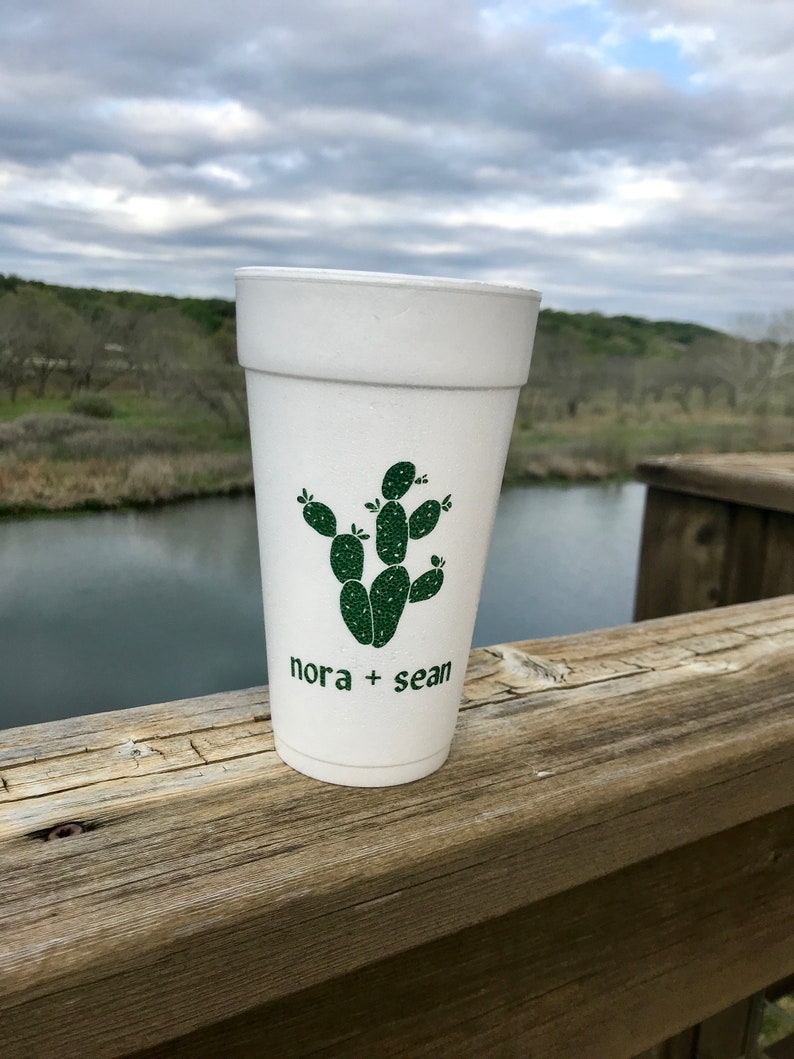Fiesta Cups Monogrammed Custom Foam Cactus Cups Cocktail Etsy