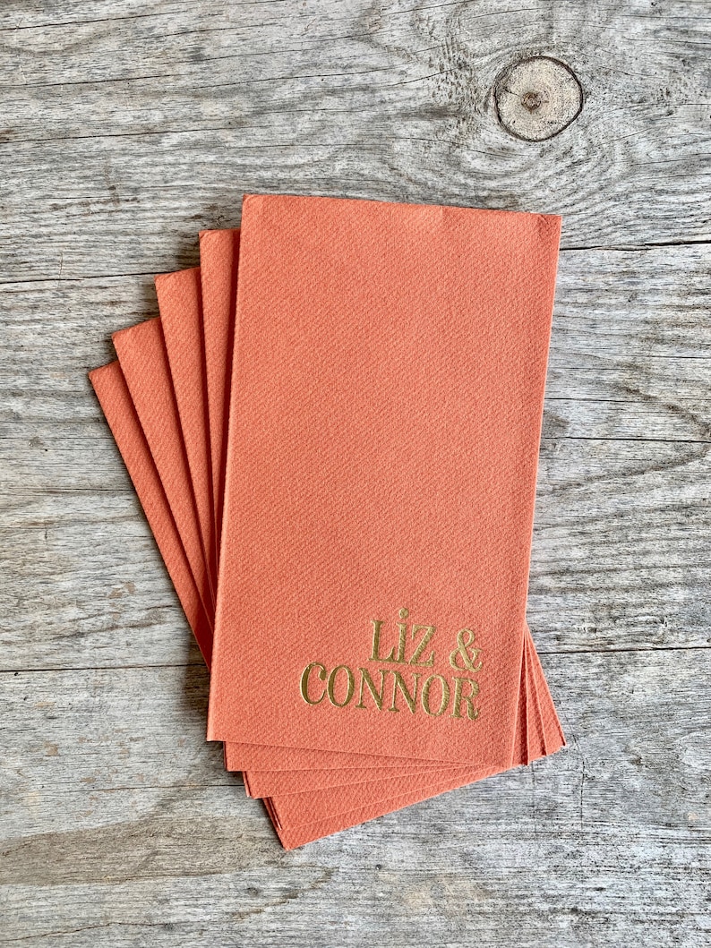 Personalized Linen Like Napkins Custom Monogrammed Paper Etsy