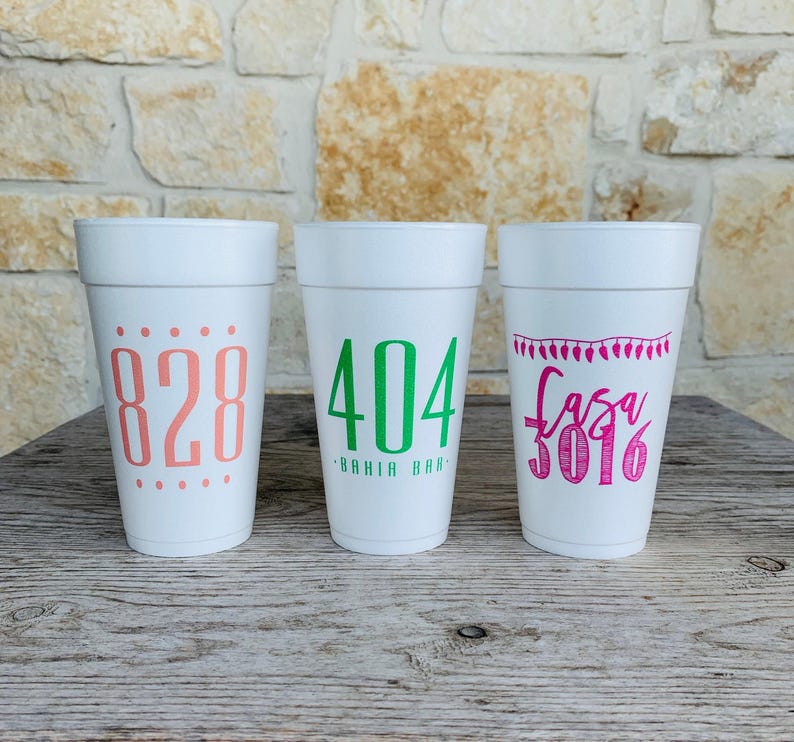State Cups, Zip Code, Area Code, Address, Foam, Roadie, Dorm, Condo, Apartment, Man Cave, College Town, Hostess Gift, Wedding Cups, Texas 画像 4