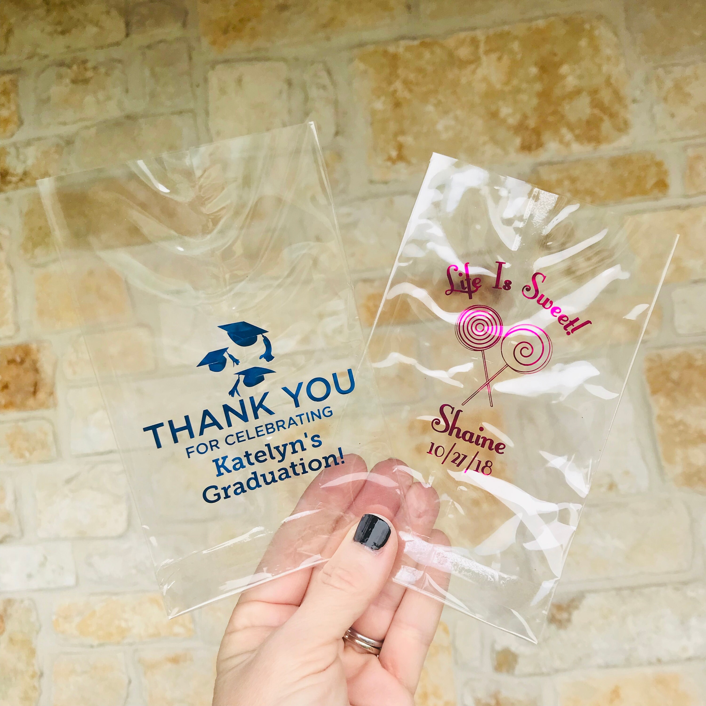 Personalized Treat Bags Plastic Wedding Birthday Etsy