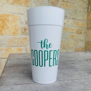 Personalized Cups, Foam, Monogrammed, Custom, Roadie, Cocktail Cups, Party, Wedding, Shower, Disposable Cups, Beach, Palm Tree, Styrofoam