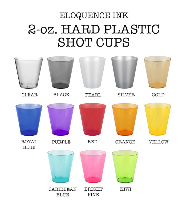 Personalized Shot Glasses Plastic 2 oz Monogrammed Custom Etsy