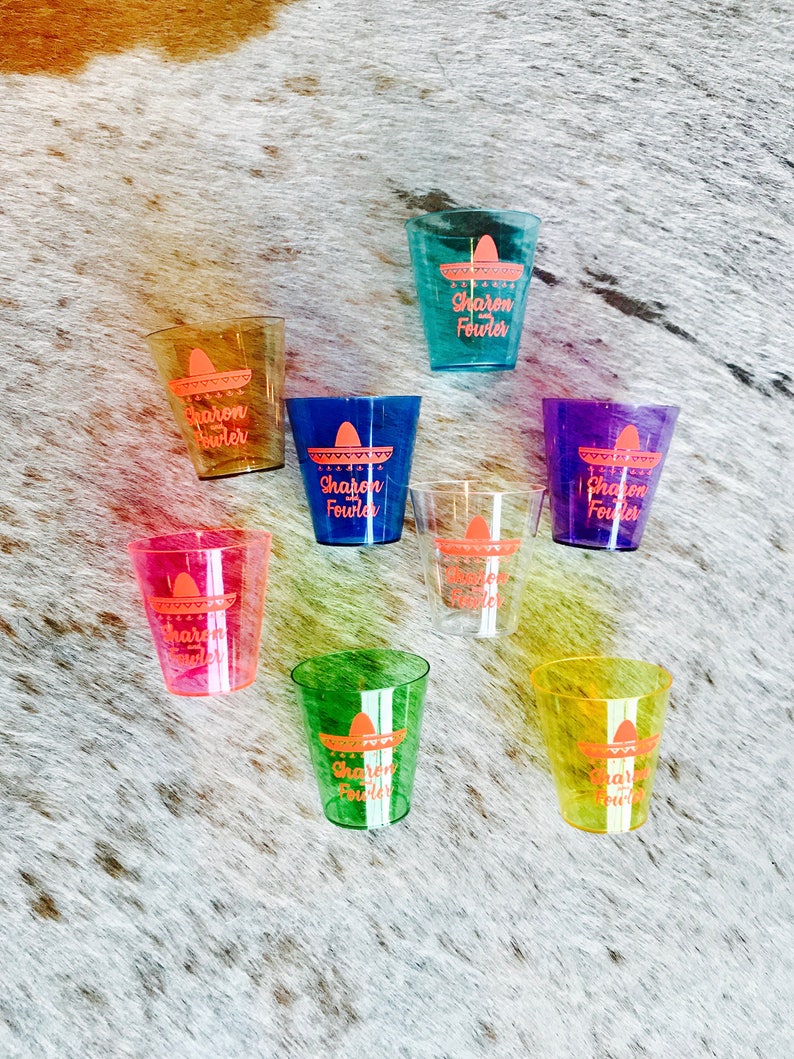 Personalized Shot Glasses Plastic 2 oz Monogrammed Custom Etsy