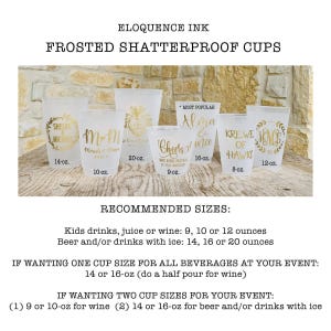 Personalized Cups, Shatterproof, Monogrammed, Custom, Frosted, Frost Flex, Cocktail Cups, Wine Cups, Party Cup, Wedding Cups, Shower Cups image 3