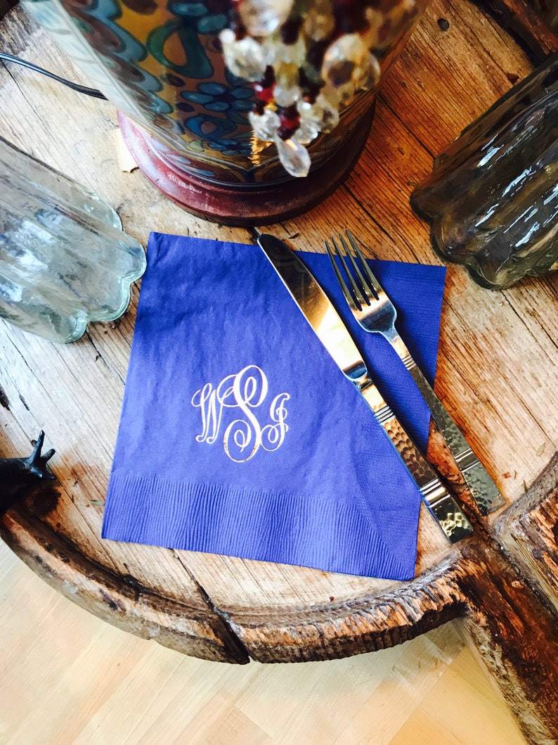 Personalized Dinner Napkins Monogrammed Custom Paper Etsy