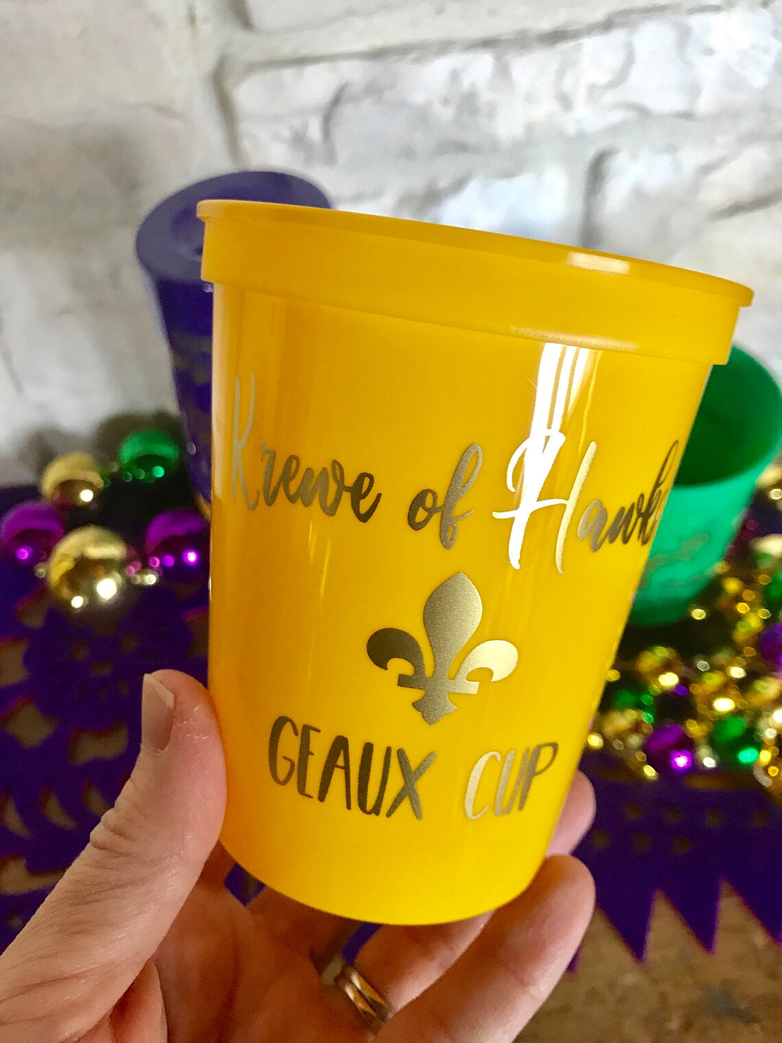 mardi gras cups personalized