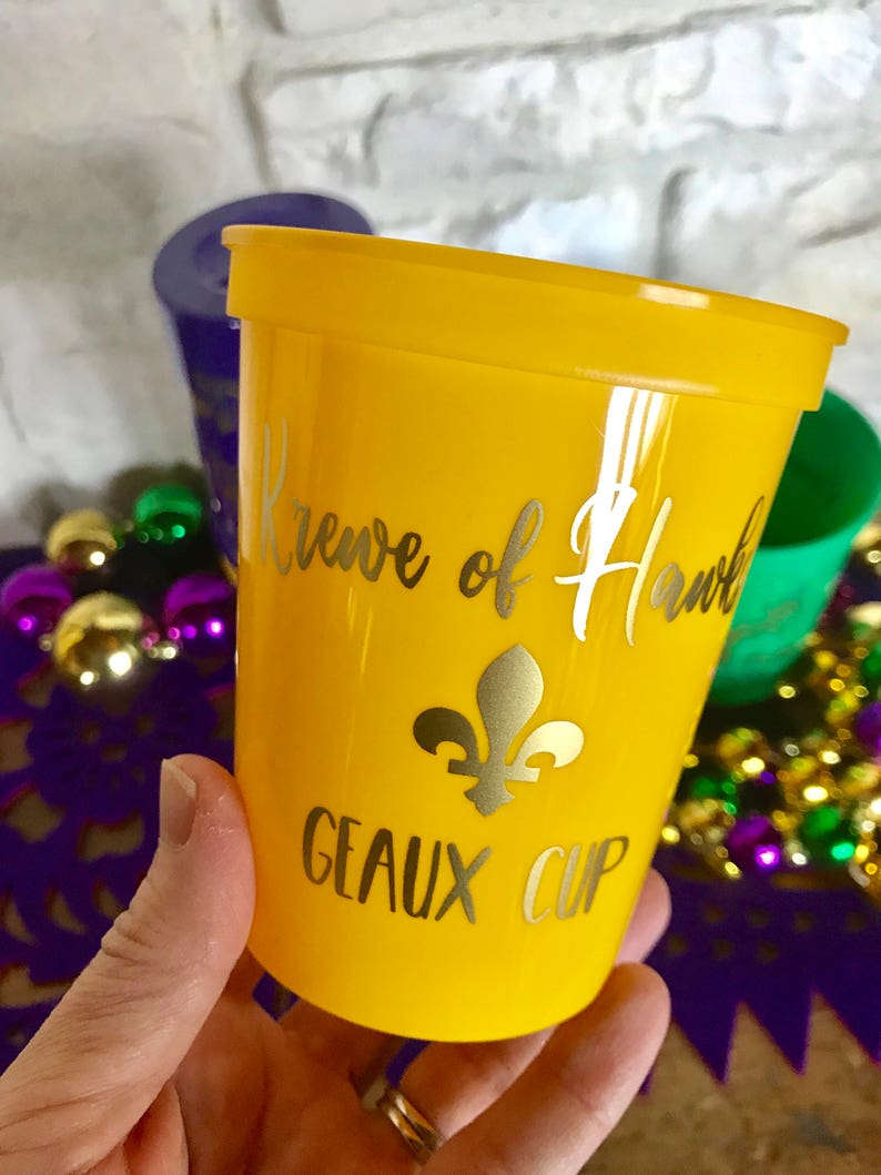 Mardi Gras Cup Stadium Cups 16 oz Monogrammed Custom Etsy