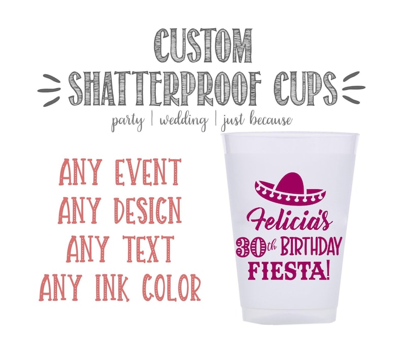 Personalized Cups, Shatterproof, Monogrammed, Custom, Frosted, Frost Flex, Cocktail Cups, Wine Cups, Party Cup, Wedding Cups, Shower Cups image 2