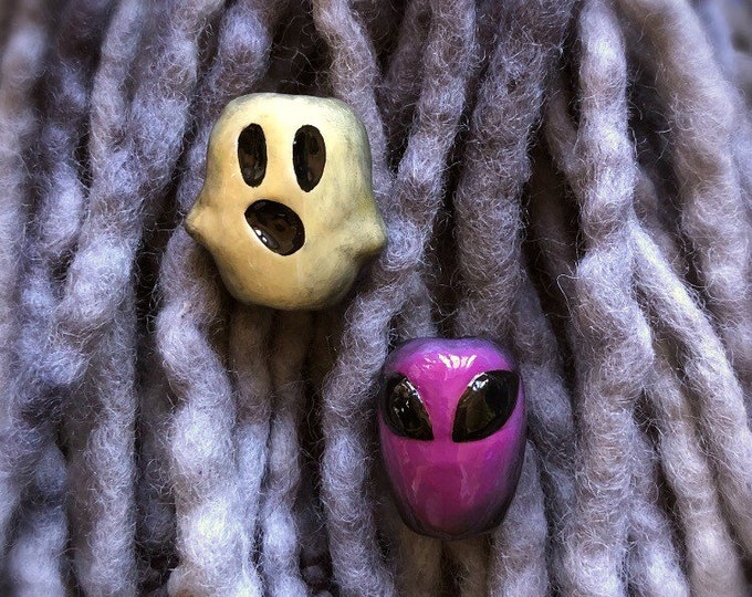 Dreadlock Bead Styles Dread Bead Art Dreadlock Accessories Ghost and Alien Dread Bead Set Dreadlock Fashion Dreadlock Beads