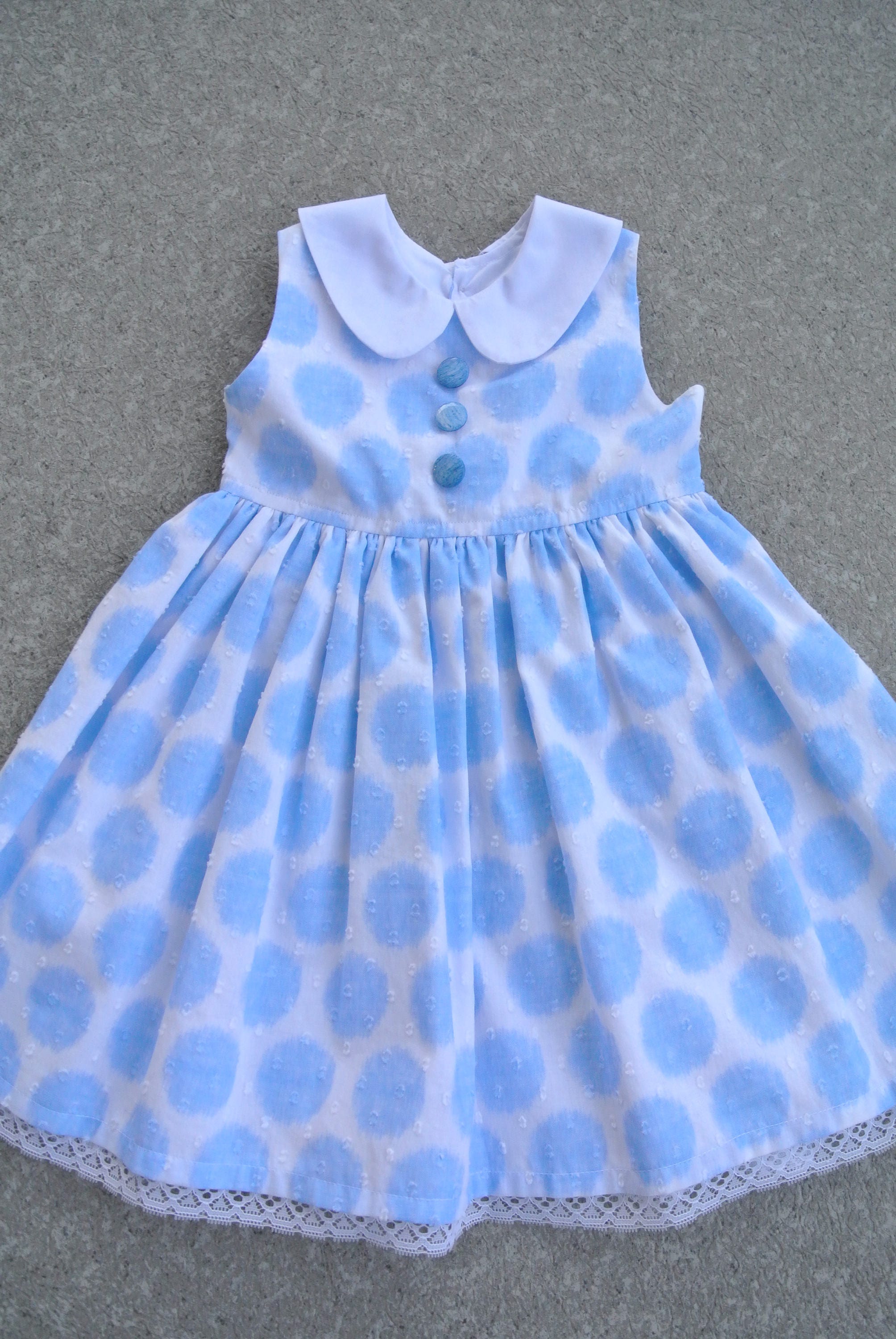 blue and white occasion dress