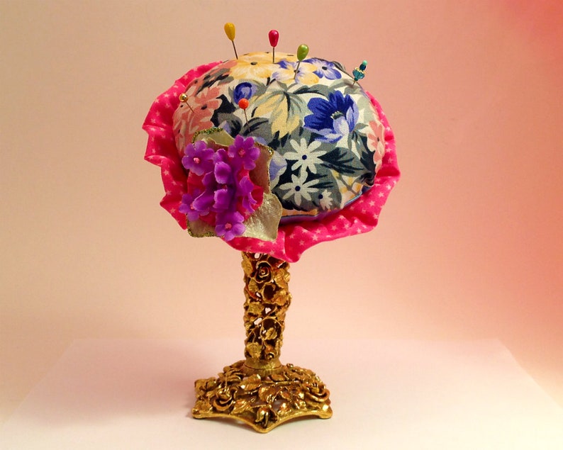 Pincushion. Gold Rose Filigree Matson Ormolu Vintage Vase Etsy