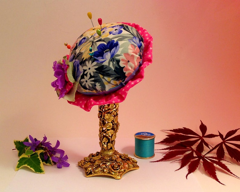 Pincushion. Gold Rose Filigree Matson Ormolu Vintage Vase Etsy