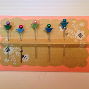 5 Lily Pins Dritz/Prym Counting Handmade Miniatures Doll House Decor Flower 1.5" Resin #2137