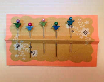 5 Lily Pins Dritz/Prym Counting Handmade Miniatures Doll House Decor Flower 1.5" Resin #2137