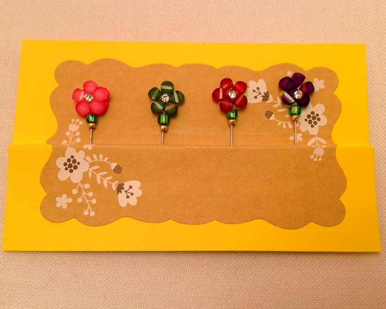 4 Violet Straight Pins Decorative Fine 2 2156 Etsy