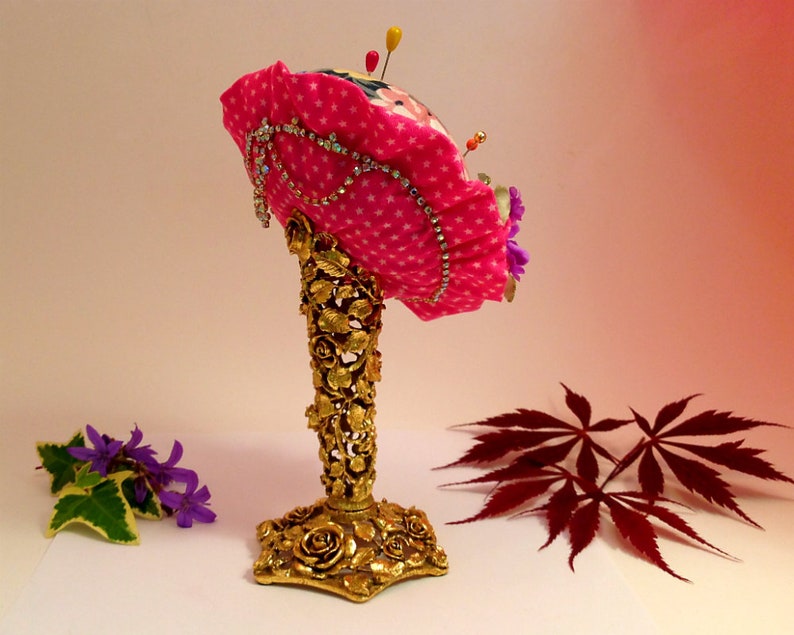 Pincushion. Gold Rose Filigree Matson Ormolu Vintage Vase Etsy