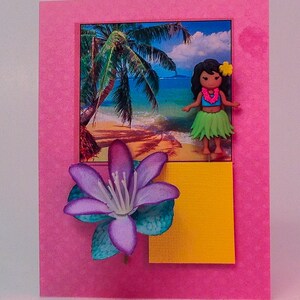 Decorative Pin: "Come to Hawaii" Hula Dancer, Announcement for Your Island Vacation, Gift Tag, Presentation Card, Lapel Theme Pin, #3856 image 8