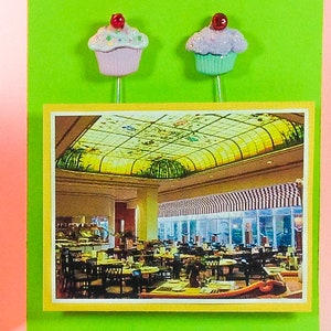 Counting Pins Decorative Sewing Pins Handmade (set of 2) Sparkly Cupcakes with Cherry on Top 2 inch Fine Straight Pin #2645