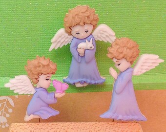 Decorative Pins:  Angel Pin, Resin, Sold Individually, Rabbit, Butterfly, Praying.  1.5&quot;H by 1.25&quot;W #3786