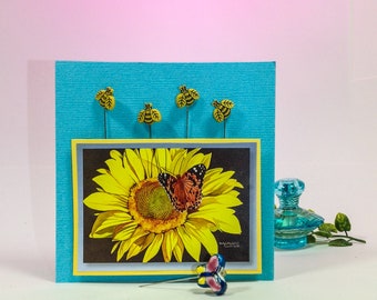 Honeybee Pins Assortment 2, 4 or 5 Bees per card, Sewing, Counting, Marker  1.5"/2.0" (4cm/5cm), Long Dritz/Prym, net wt. 2 oz. #6255