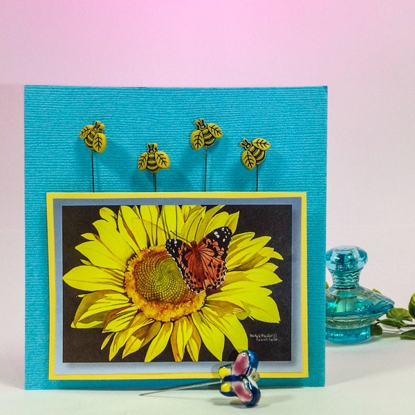 Honeybee Pins Assortment 2, 4 or 5 Bees per card, Sewing, Counting, Marker  1.5"/2.0" (4cm/5cm), Long Dritz/Prym, net wt. 2 oz. #6255