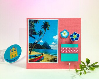 Decorative Pins. 2 Tropical Flowers, Blue Hawaiian, Plumeria, Resin, Embellishment Pin, Sewing Gift,  2 oz. net wt.   #6240