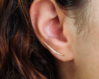 Gold Ear Climber Earrings Gold Ear Crawler Earrings Gold Climber Earrings Silver Climber Earrings Set Ear Silver Crawler Set