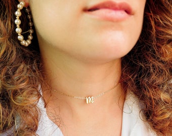 Gold Choker Necklace for Women Dainty Choker Initial Choker Necklace Silver Choker Necklace Letter Choker Necklace Chain Choker Necklace