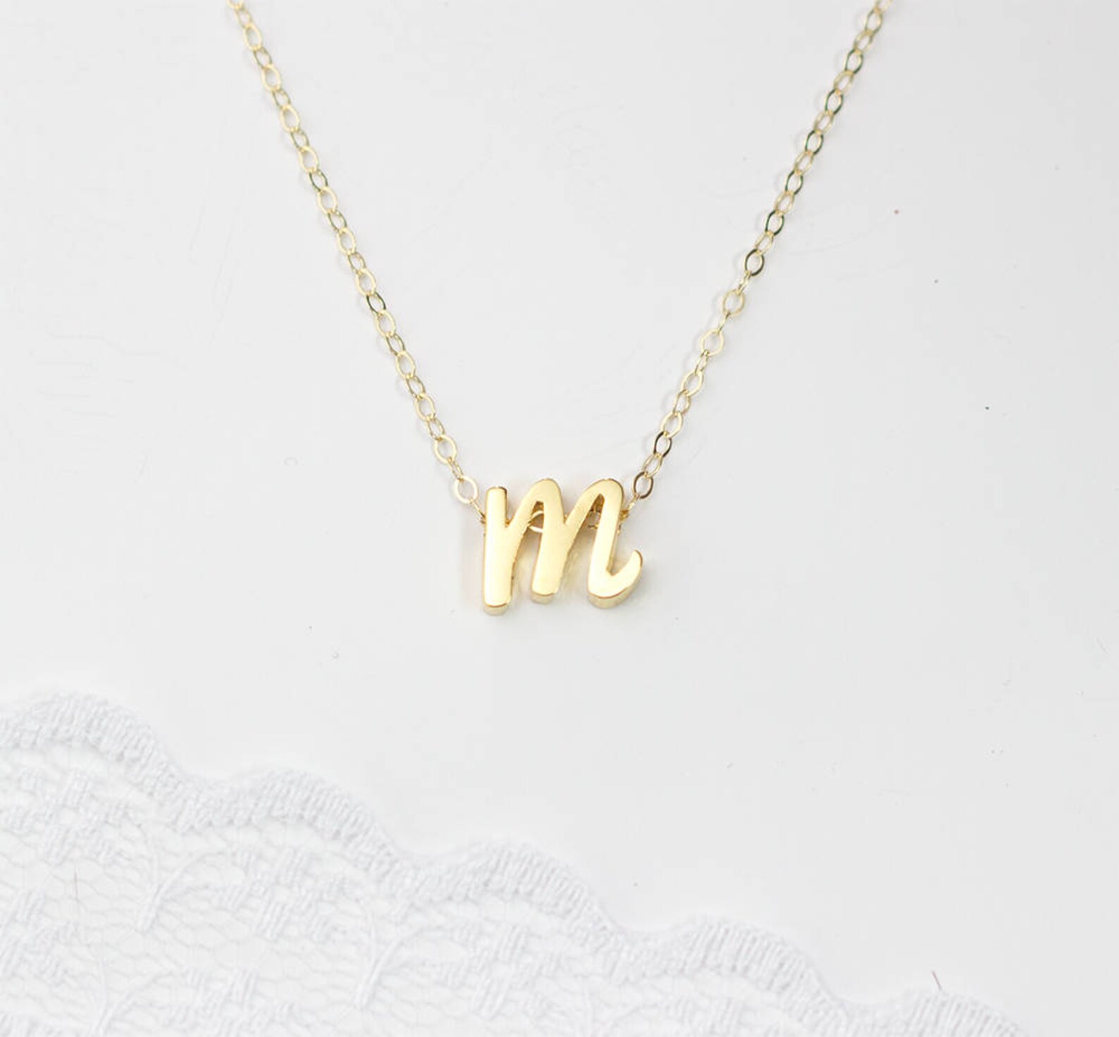 Gold Initial Necklace Initial Letter Necklace Silver Initial Etsy Uk