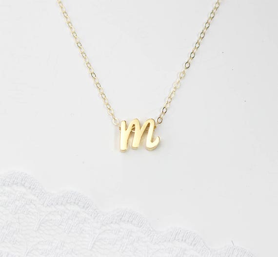 Gold Initial Necklace Initial Letter 