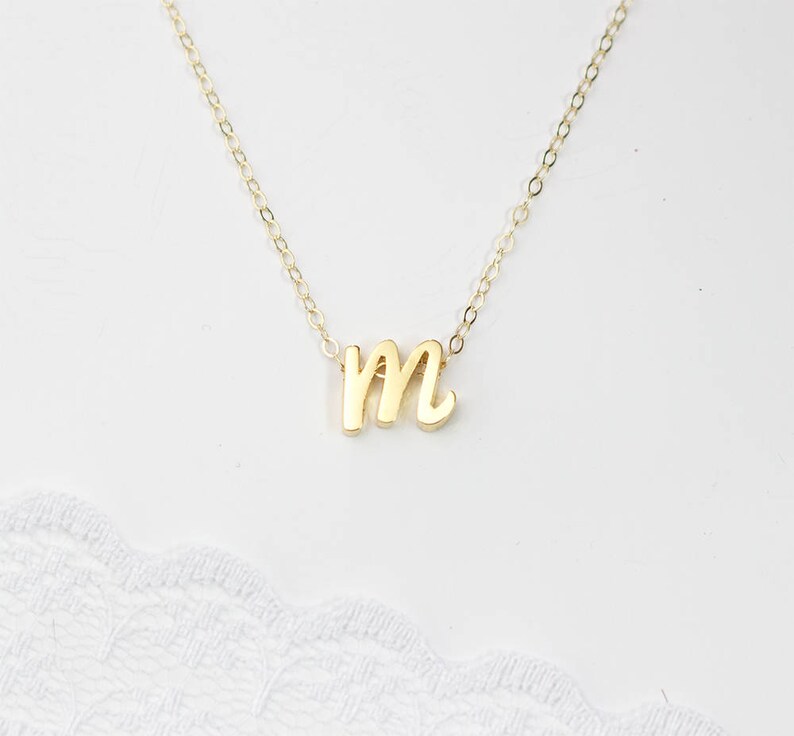 Gold Initial Necklace Initial Letter Necklace Silver Initial Etsy UK