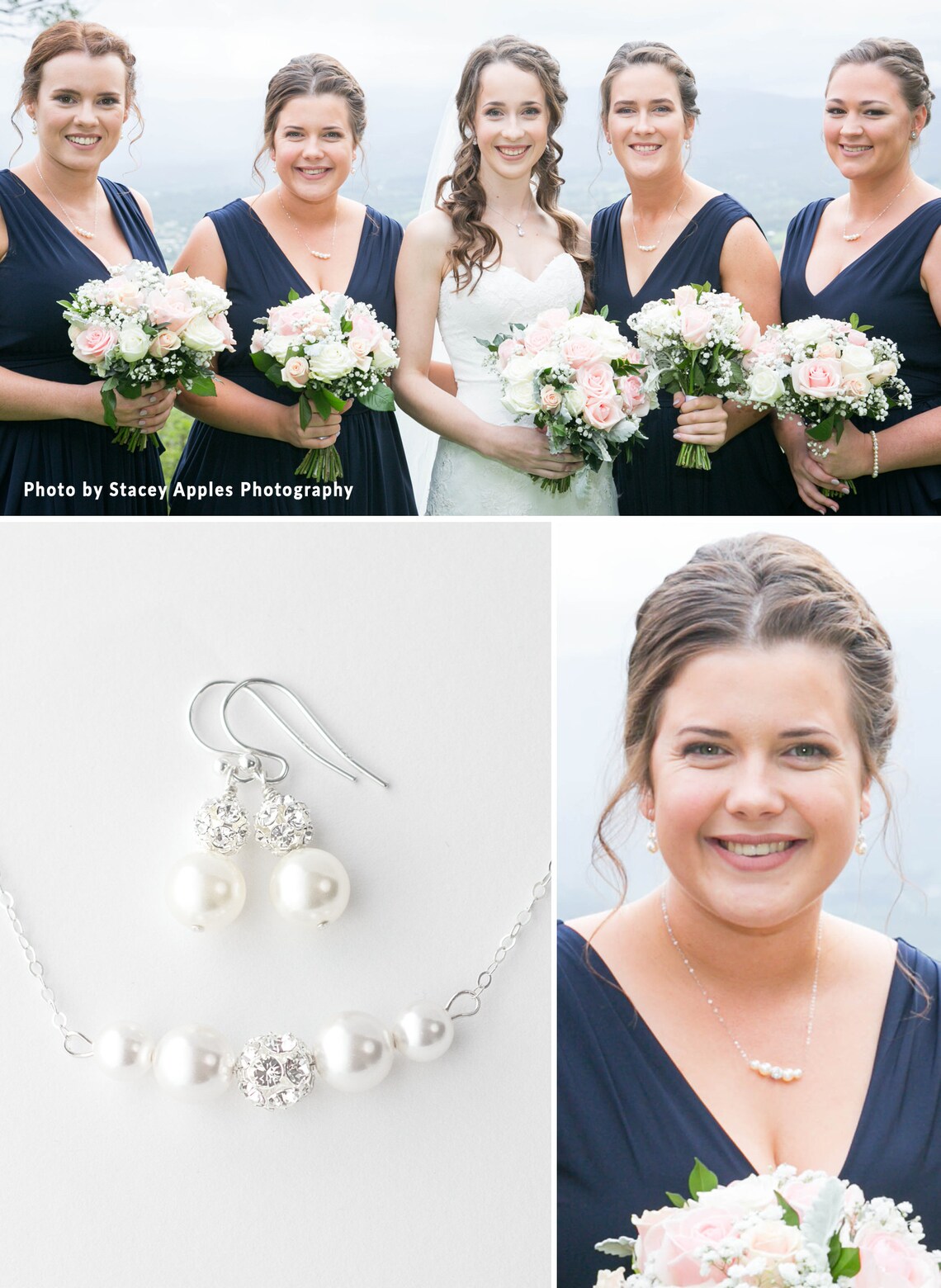 Pearl Bridesmaid Necklace Set of 5 Bridesmaid Necklace Set of Etsy