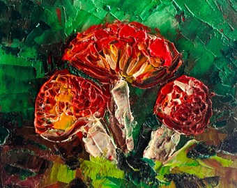 Pilz-Ölgemälde wunderliche Waldnaturkunst