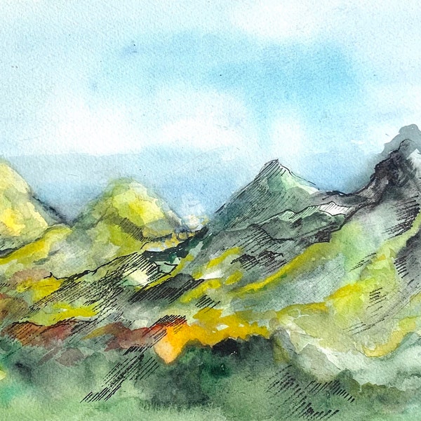 Tenerife painting Canary Islands mountain painting