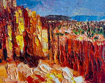 Zion Nationalpark Ölgemälde Red Rock Cliffs Canyon Landschaft Kunst